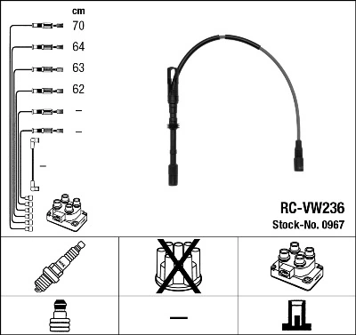 0967 NGK Cables de alta tensión, juego