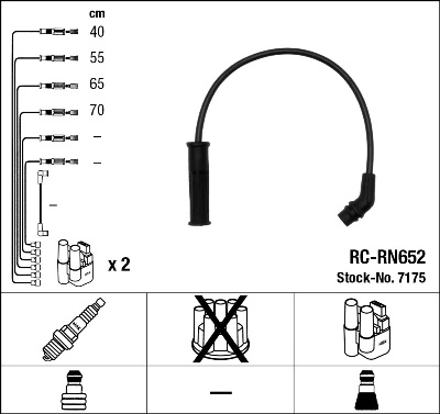 7175 NGK Cables de alta tensión, juego