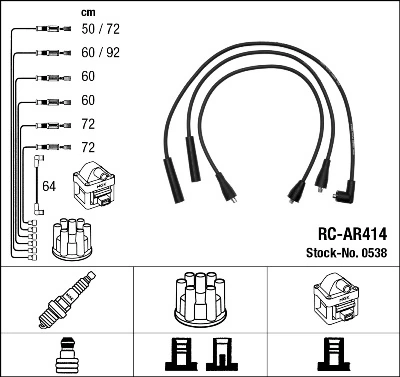 0538 NGK Cables de alta tensión, juego