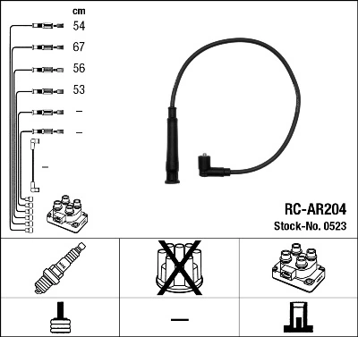 0523 NGK Cables de alta tensión, juego