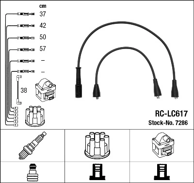 7286 NGK Cables de alta tensión, juego