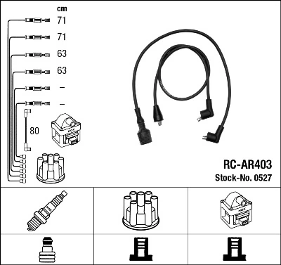 0527 NGK Cables de alta tensión, juego