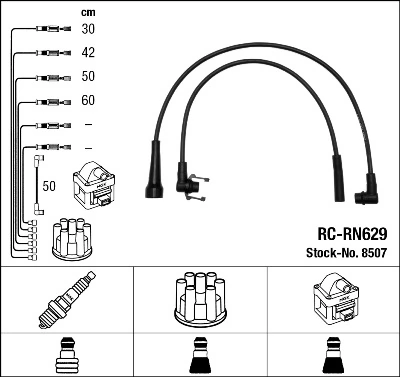 8507 NGK Cables de alta tensión, juego