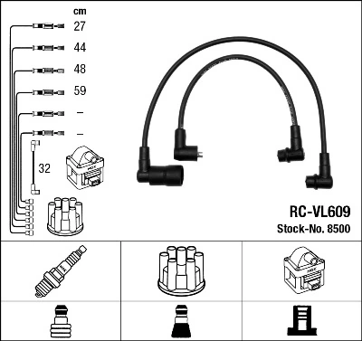 8500 NGK Cables de alta tensión, juego