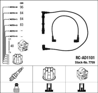 7709 NGK Cables de alta tensión, juego