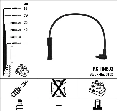 8185 NGK Cables de alta tensión, juego