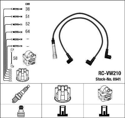 0941 NGK Cables de alta tensión, juego