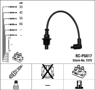 7275 NGK Cables de alta tensión, juego