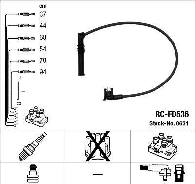 0631 NGK Cables de alta tensión, juego