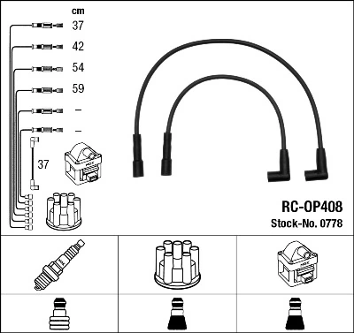 Comprar Juego de cables de alta tensión Opel Kadett  31-34, 41-44 a bajo precio