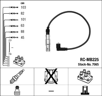 7065 NGK Cables de alta tensión, juego