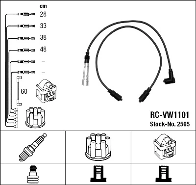 2565 NGK Cables de alta tensión, juego