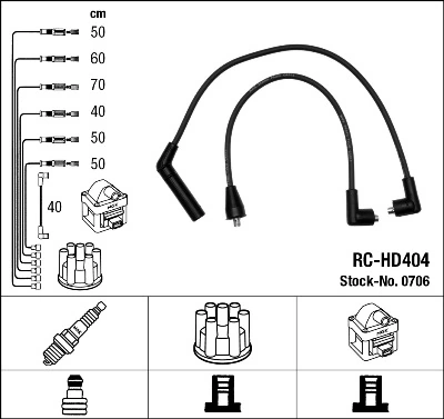 0706 NGK Cables de alta tensión, juego