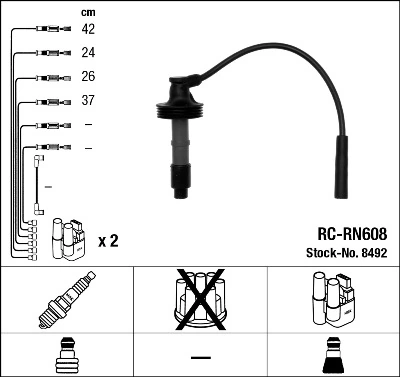 8492 NGK Cables de alta tensión, juego