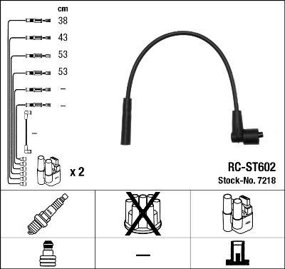 7218 NGK Cables de alta tensión, juego