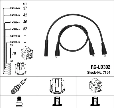 Cables de bujías 21110370708001 Lada