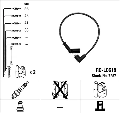 7287 NGK Cables de alta tensión, juego