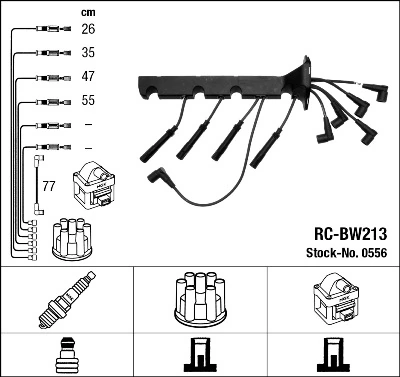 44343 NGK Cables de alta tensión, juego