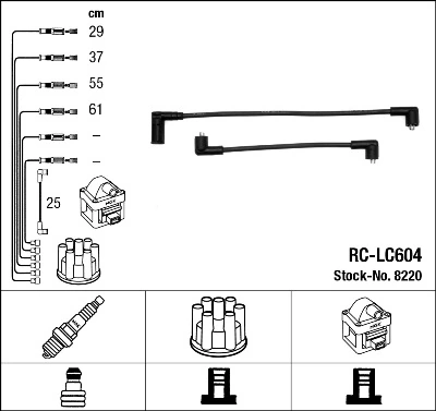8220 NGK Cables de alta tensión, juego