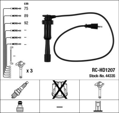 Cables de bujías RCHD1207 NGK