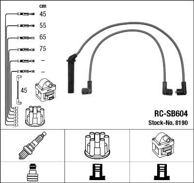8190 NGK Cables de alta tensión, juego