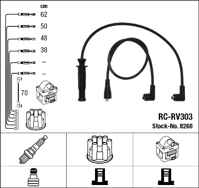 8268 NGK Cables de alta tensión, juego