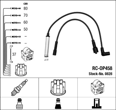 0828 NGK Cables de alta tensión, juego