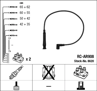 8620 NGK Cables de alta tensión, juego
