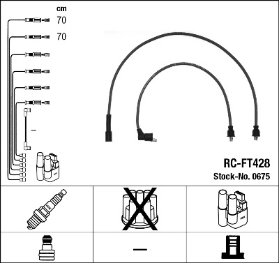0675 NGK Cables de alta tensión, juego