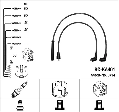 0714 NGK Cables de alta tensión, juego