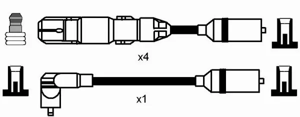Cables de alta tensión, juego para Volkswagen Passat B3, B4 3A2, 351, 312