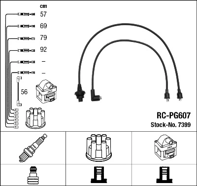7399 NGK Cables de alta tensión, juego