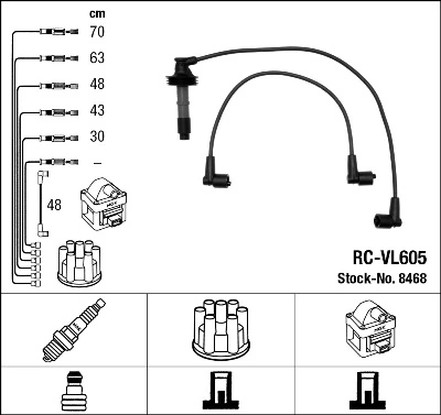 8468 NGK Cables de alta tensión, juego