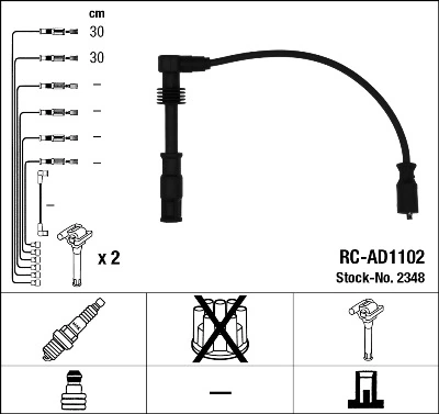 2348 NGK Cables de alta tensión, juego