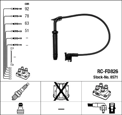 8571 NGK Cables de alta tensión, juego