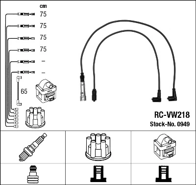 Juego de cables de bujias Volkswagen Jetta I sedán (16) (1979 - 1984) precio, desde 19,87 EUR