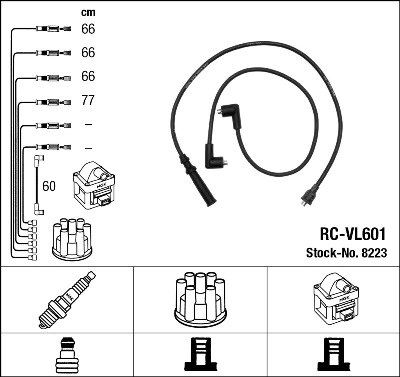 8223 NGK Cables de alta tensión, juego