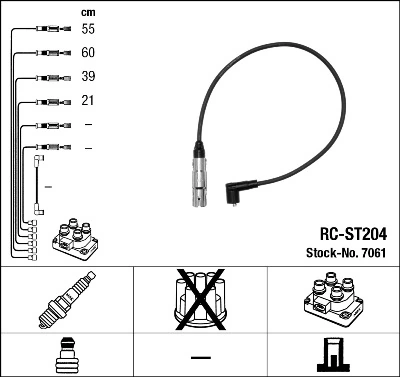 7061 NGK Cables de alta tensión, juego