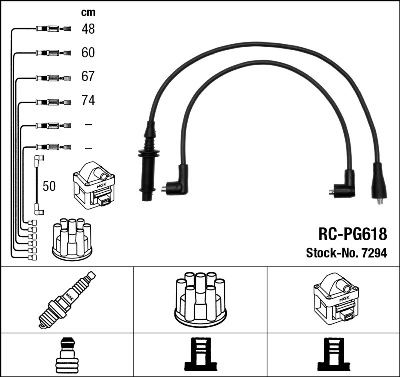 7294 NGK Cables de alta tensión, juego