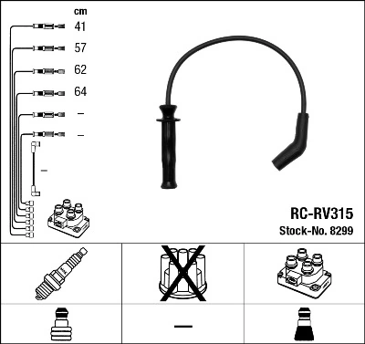 8299 NGK Cables de alta tensión, juego