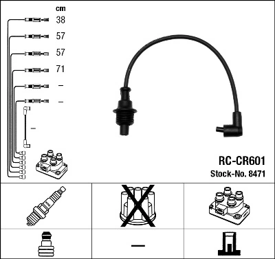 8471 NGK Cables de alta tensión, juego
