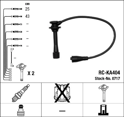 0717 NGK Cables de alta tensión, juego