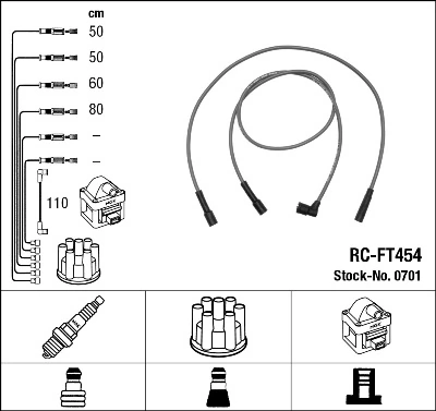 0701 NGK Cables de alta tensión, juego