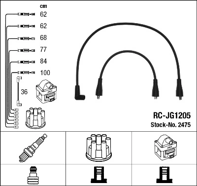 2475 NGK Cables de alta tensión, juego