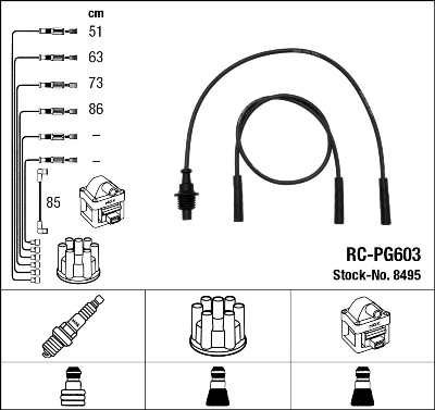 8495 NGK Cables de alta tensión, juego