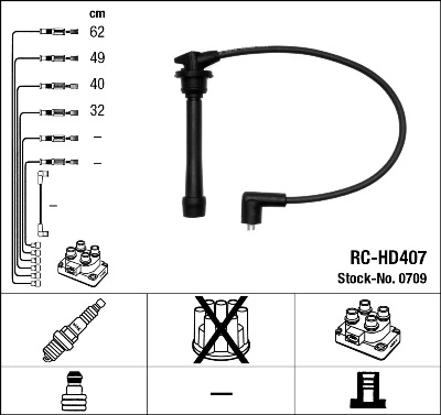 0709 NGK Cables de alta tensión, juego