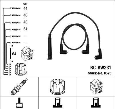 0575 NGK Cables de alta tensión, juego