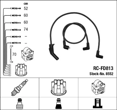 8552 NGK Cables de alta tensión, juego