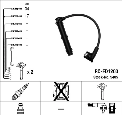 5405 NGK Cables de alta tensión, juego