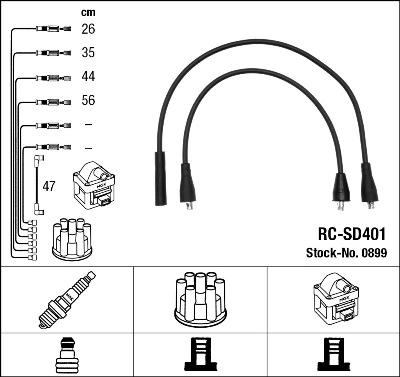 0899 NGK Cables de alta tensión, juego